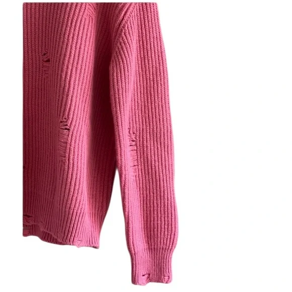 Pinko distressed ribbed knit sweater with a crystal-embellished collar - Picture 12 of 16